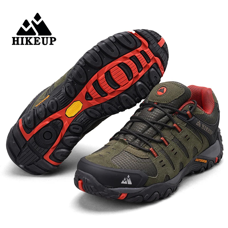 HIKEUP Men's Suede Leather Hiking Shoes – Outdoor Trekking